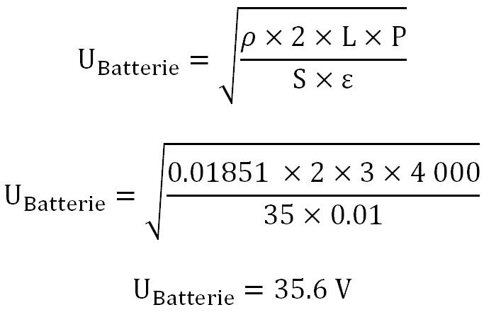 Application de la formule de calcul de la tension du parc de batteries Application de la formule de calcul de la tension du parc de batteries