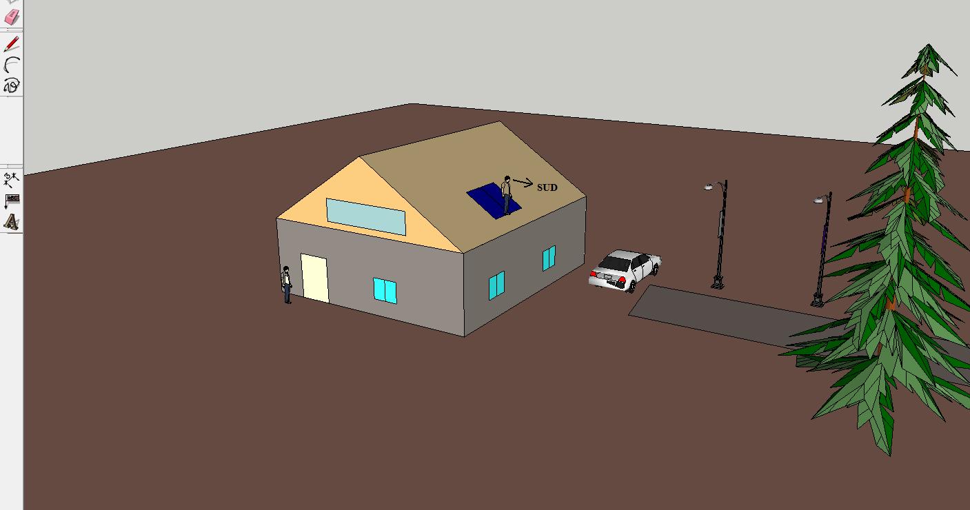 Les mesures de l'azimut et de la hauteur doivent être prises au niveau des modules photovoltaïques