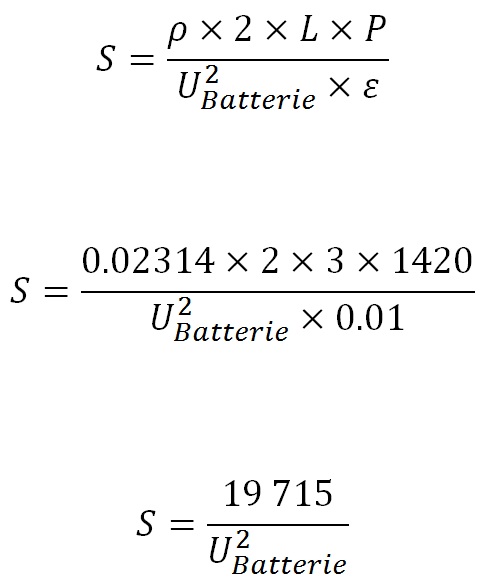 Calcul de la tension du parc de batteries