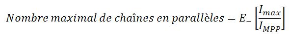 Formule donnant le nombre maximal de chaîne en parallèle