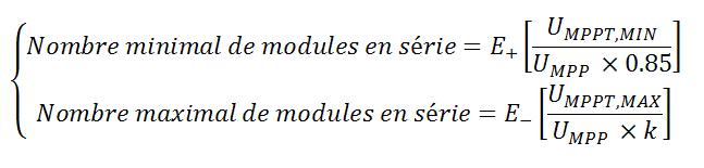 Formule donnant le nombre minimal de modules en série