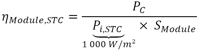 Formule du rendement théorique du module photovoltaïque