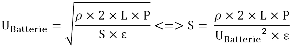 Formule de calcul de la section des câbles batteries Formule de calcul de la section des câbles batteries