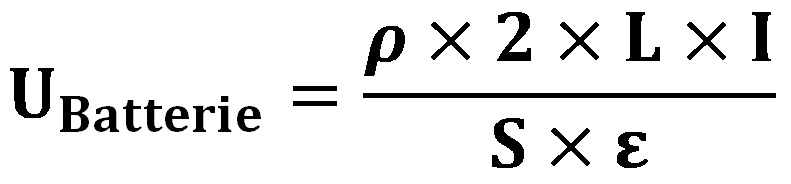 Formule de calcul de la tension du parc de batteries