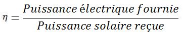 Rendement d'une installation photovoltaïque