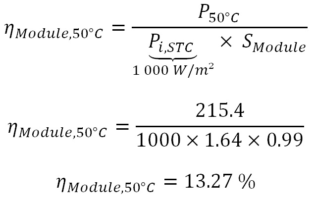 Formule du rendement reel du module photovoltaïque