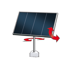 Principe simplifié d'une installation photovoltaïque avec Tracker